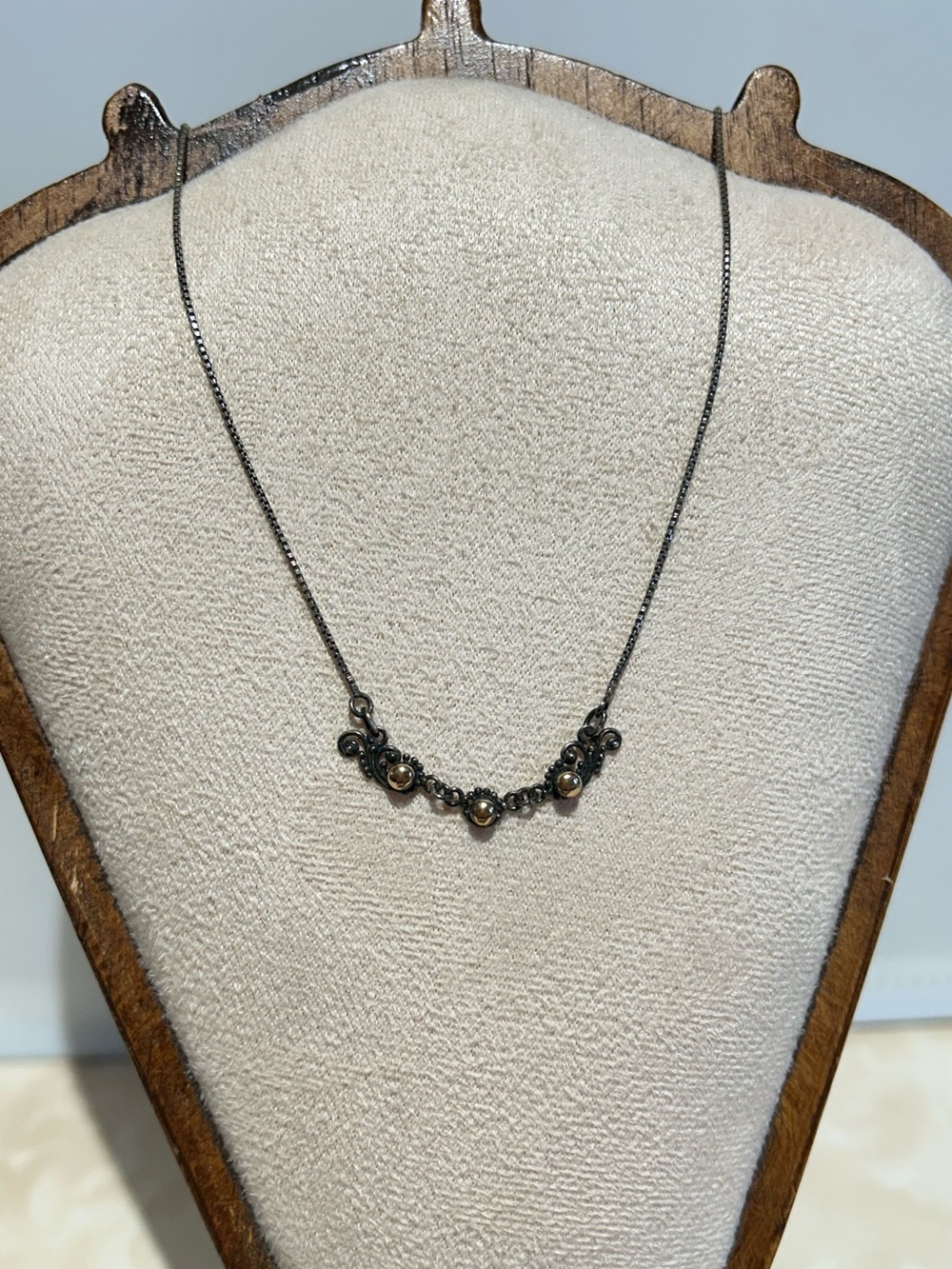Dainty Vintage 925 Silver Chain With Pearls
